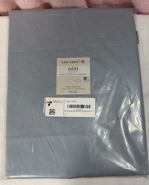 Lane Linen 600 Thread Count 100% Cotton Sateen 2 King Pillowcases Blue